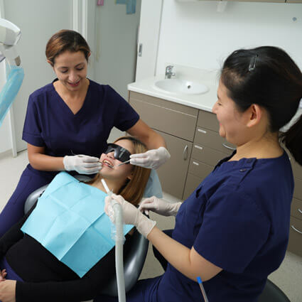 Our team with a patient